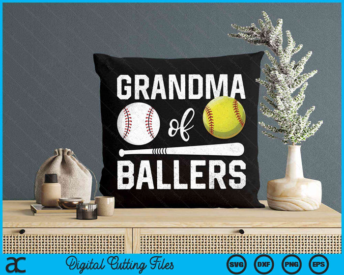 Grandma Of Ballers Baseball Softball Mothers Day SVG PNG Digital Cutting Files