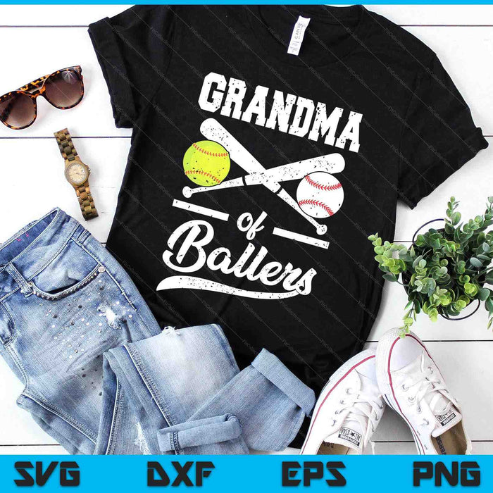 Grandma Of Ballers Grandma Of Baseball And Softball Player For Grandma SVG PNG Digital Printable Files