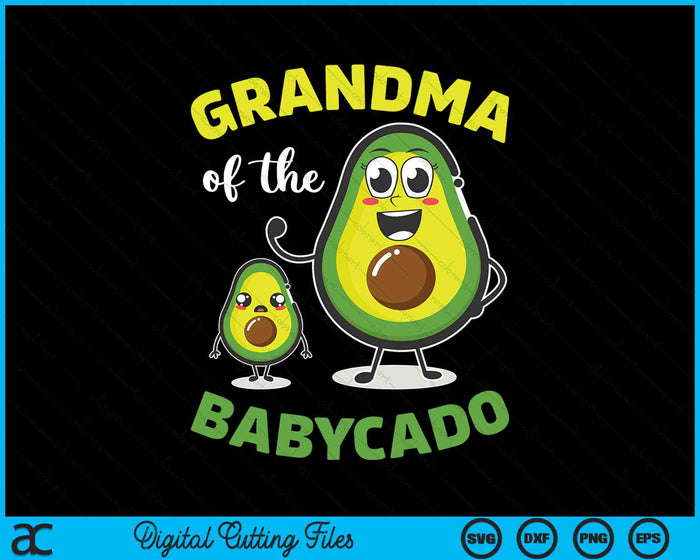 Oma van de Babycado Avocado-familie bijpassende SVG PNG digitale afdrukbare bestanden