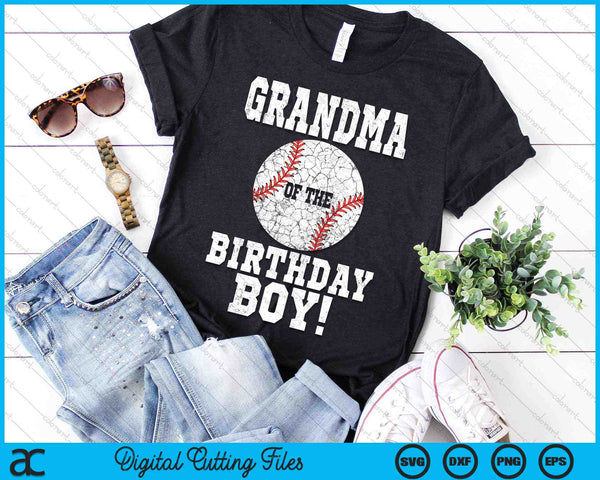 Abuela del cumpleañero amante del béisbol SVG PNG archivos de corte digital