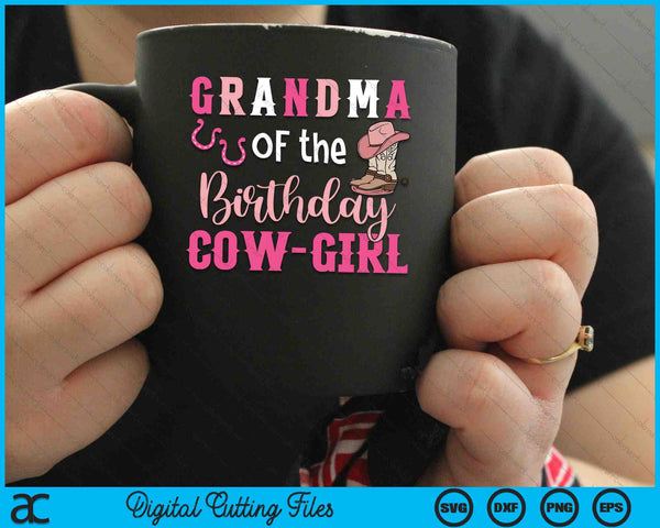 Oma van de verjaardag koe meisje Rodeo Cowgirl 1e verjaardag SVG PNG digitale snijbestanden - on a t-shirt