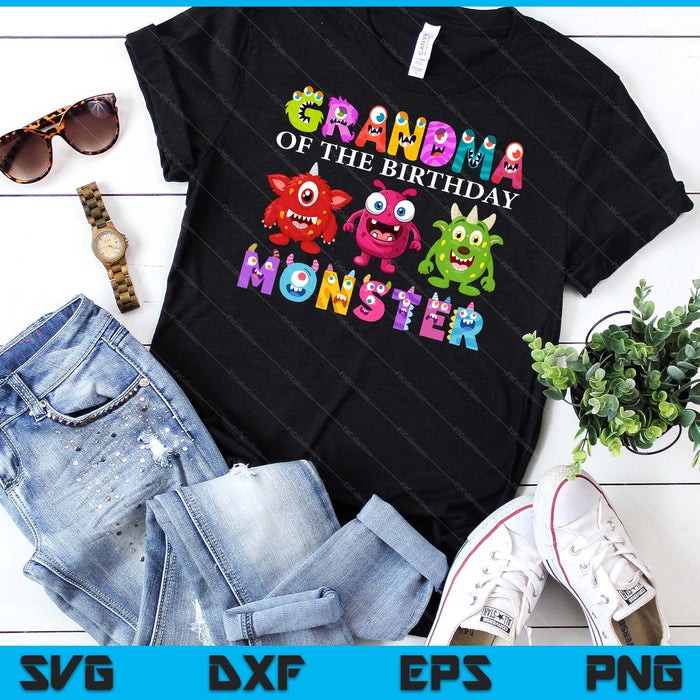 Grandma Of The Little Monster Birthday Party Family Monster SVG PNG Digital Printable Files
