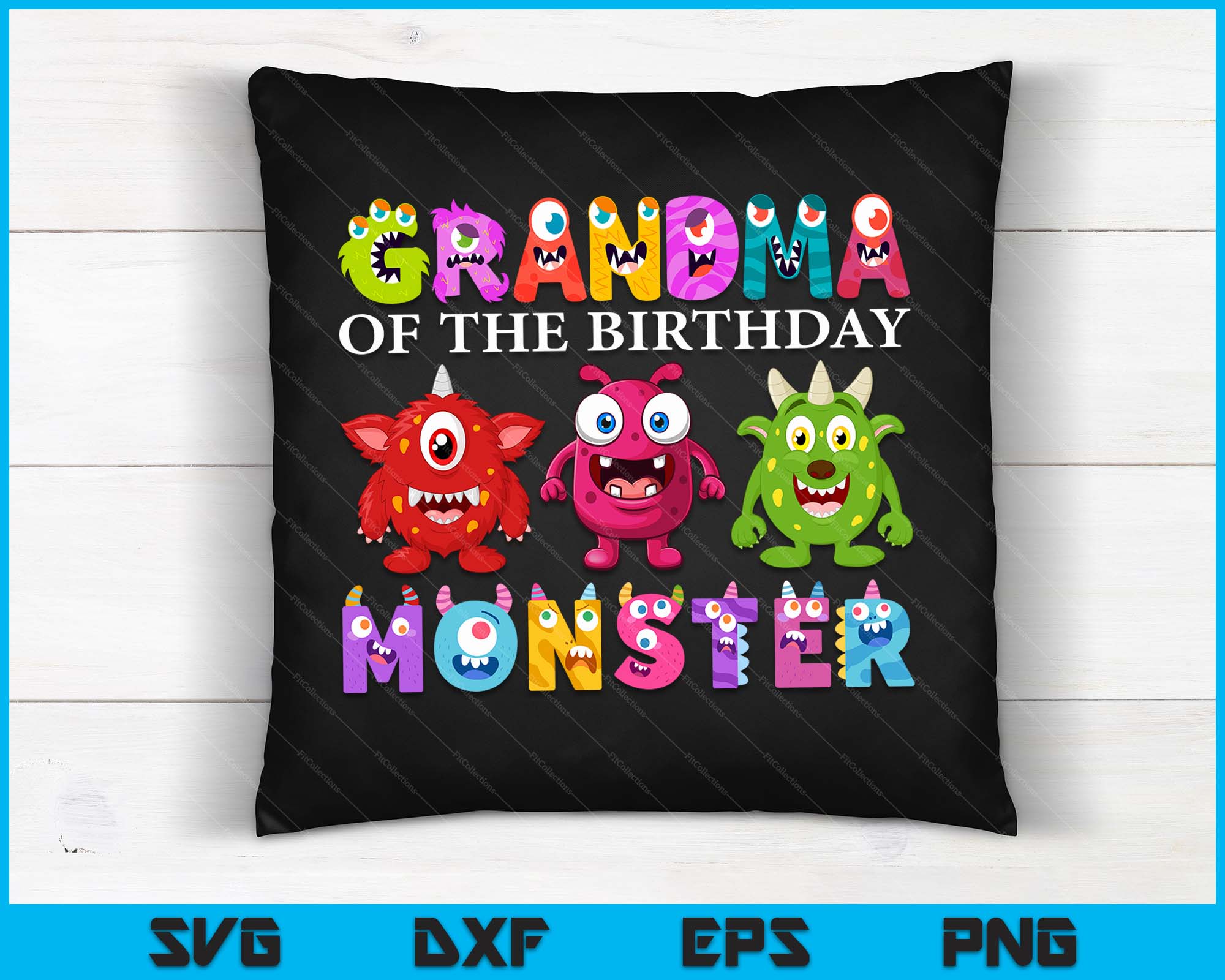 grandma of little monsters svg Grandma Of The Little Monster Birthday Party Monster SVG PNG Files – creativeusarts