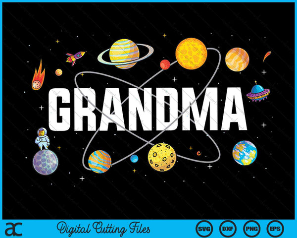 Grandma Outer Space Birthday Party SVG PNG Digital Cutting Files