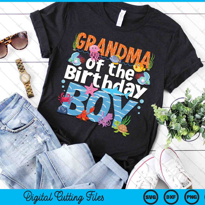 Grandma Under Sea Birthday Boy Ocean Sea Animals Themed SVG PNG Digital Cutting Files