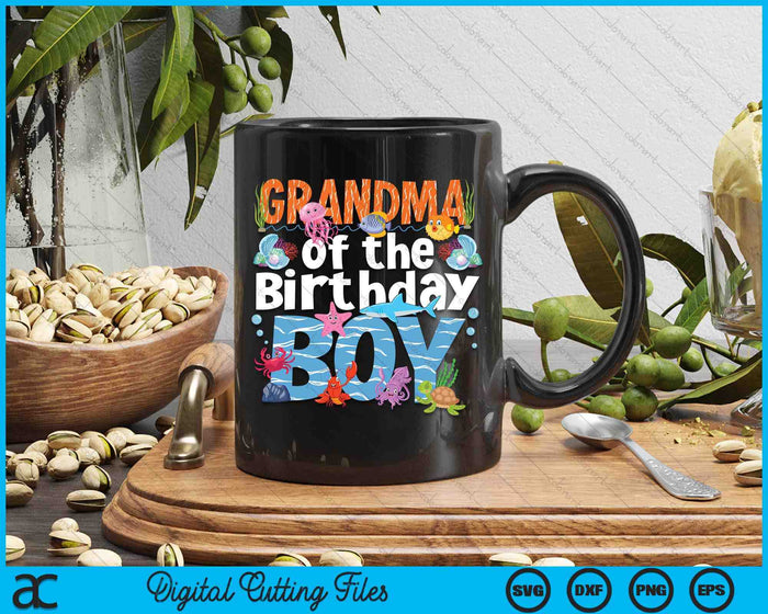 Grandma Under Sea Birthday Boy Ocean Sea Animals Themed SVG PNG Digital Cutting Files