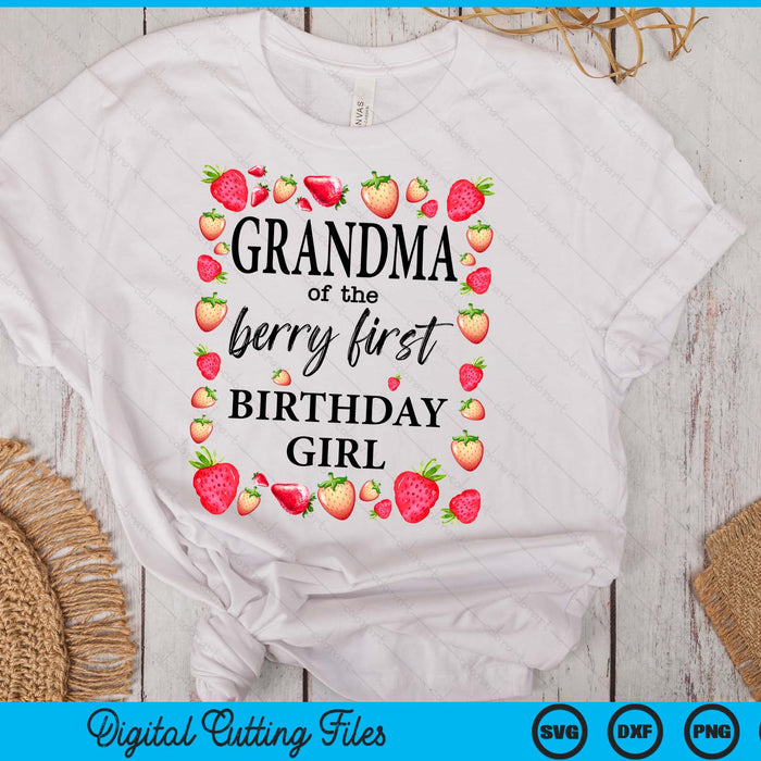 Oma van de Berry eerste verjaardag meisje Sweet One Strawberry SVG PNG digitale snijbestanden