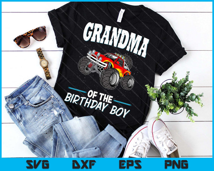 Grandma of the Birthday Boy Monster Truck Birthday Party SVG PNG Cutting Printable Files
