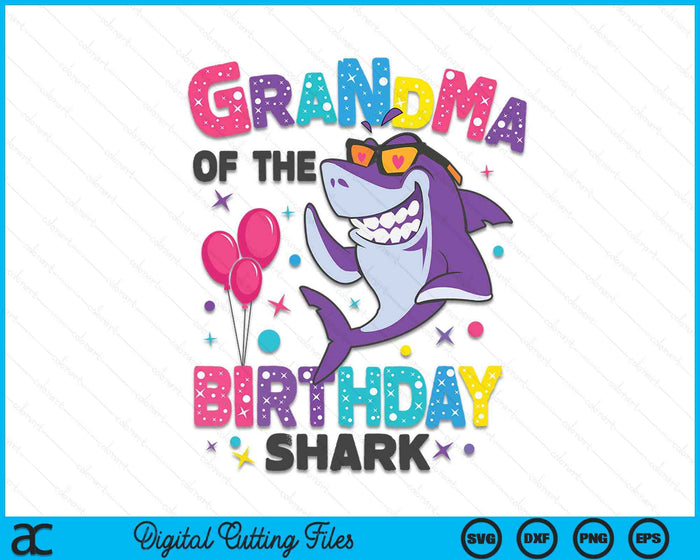 Abuela del tiburón cumpleaños familia a juego SVG PNG archivos de corte digital