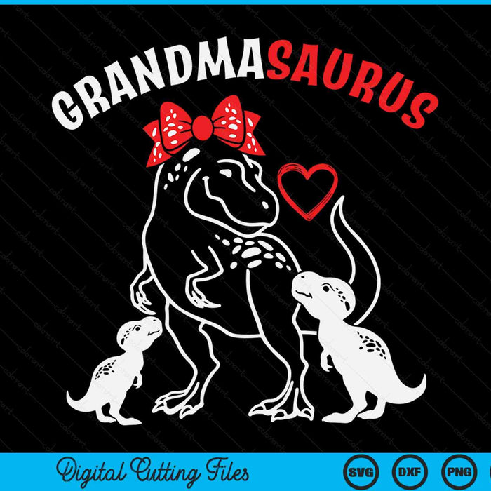 Grandmasaurus Grandma 2 Kids Dinosaur Mother's Day SVG PNG Digital Cutting Files