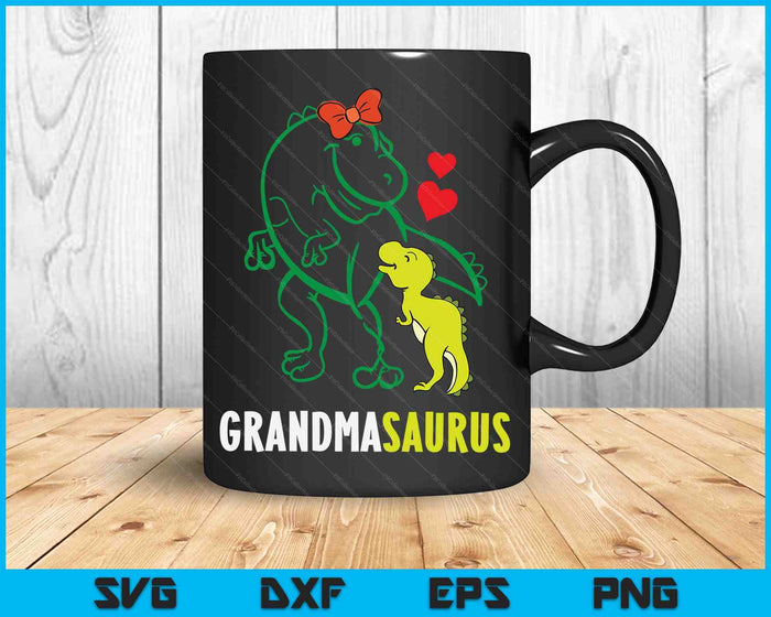 Grandmasaurus Grandma Dinosaur Baby Mother's Day SVG PNG Cutting Printable Files