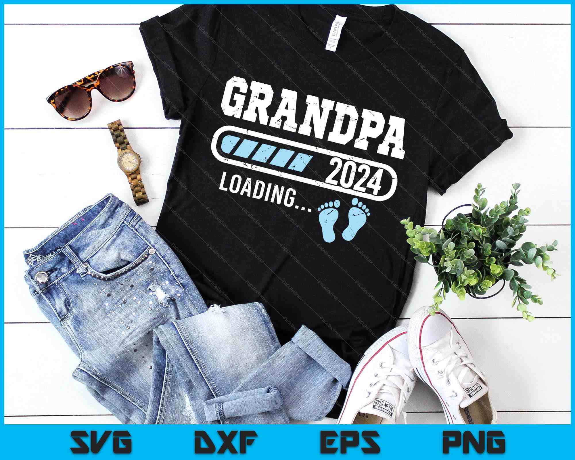 Grandfather Loading Grandpa 2024 Loading for Pregnancy Announcement SVG Cutting Files ...