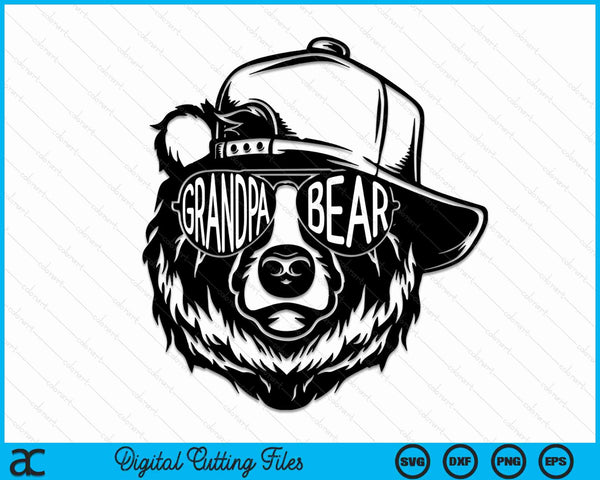 Grandpa Bear With Sunglasses Grandpa Bear SVG PNG Cutting Printable Files