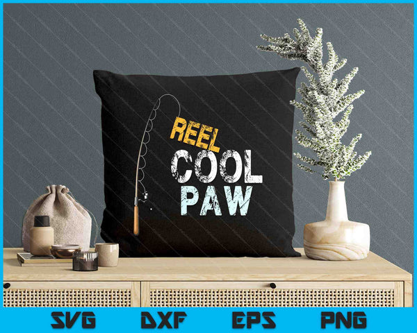 Grandpa Gift From Granddaughter Grandson Reel Cool Paw SVG PNG Digital Printable Files