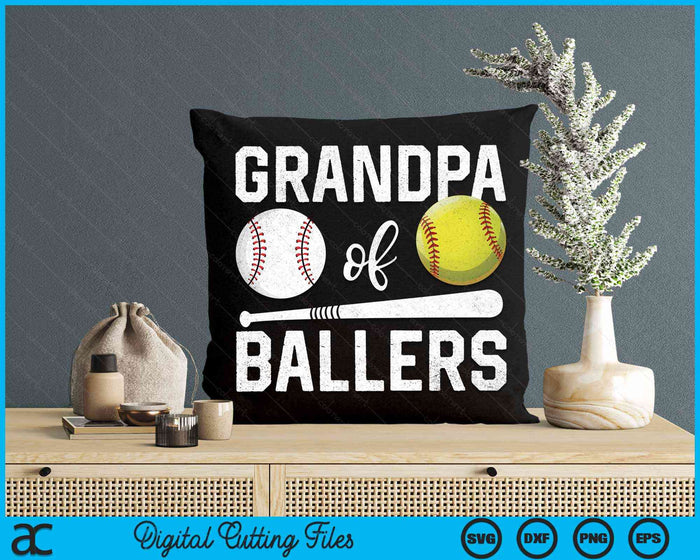 Opa van Ballers grappige honkbal softbal vaders dag SVG PNG digitale snijbestanden