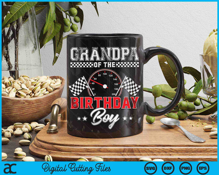 Opa van de verjaardag jongen race auto race auto bestuurder SVG PNG digitale afdrukbare bestanden