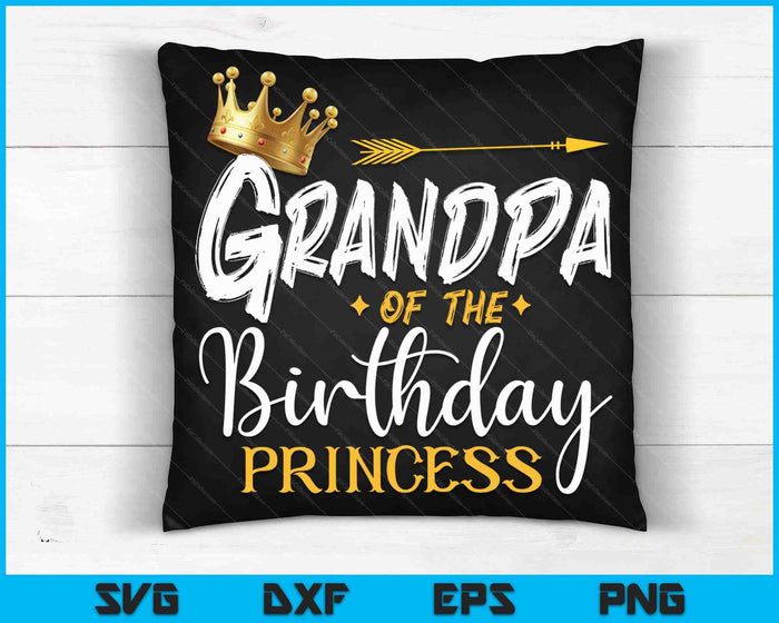 Opa van de verjaardag prinses SVG PNG digitale snijbestanden