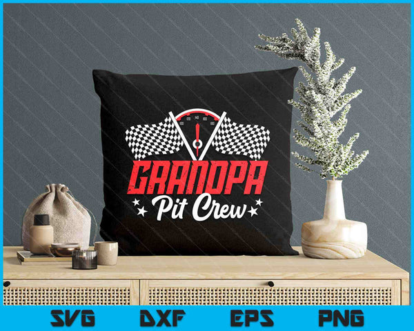 Grandpa Pit Crew Birthday Party Race Car Lover Racing Family SVG PNG Digital Printable Files