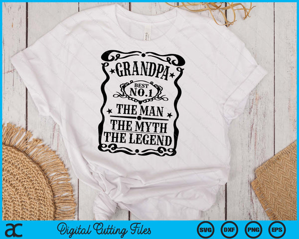 Grandpa The Man The Myth The Legend Retro Gift for Dad Father's Day SVG PNG Digital Cutting Files