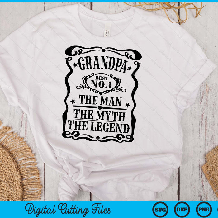 Grandpa The Man The Myth The Legend Retro Gift for Dad Father's Day SVG PNG Digital Cutting Files