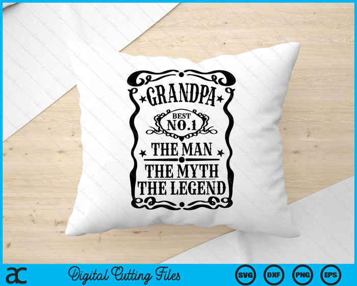 Grandpa The Man The Myth The Legend Retro Gift for Dad Father's Day SVG PNG Digital Cutting Files