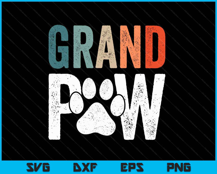 Grandpaw Dog Grandpa Father's Day Family Grandkids SVG PNG Digital Printable Files