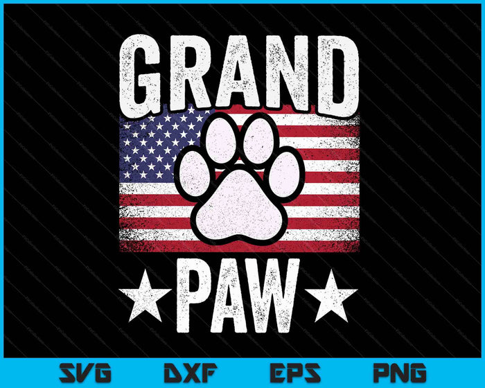 Grandpaw Dog Grandpa Father's Day Family Grandkids SVG PNG Digital Printable Files