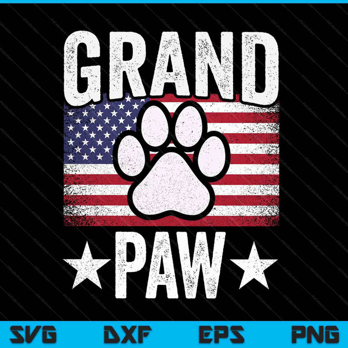 Grandpaw dog grandpa Father's Day family grandkids SVG cut file