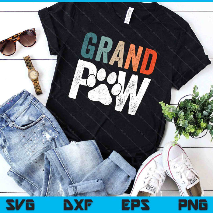 Grandpaw Dog Grandpa Father's Day Family Grandkids SVG PNG Digital Printable Files