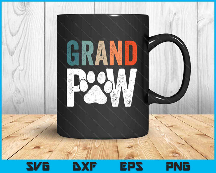 Grandpaw Dog Grandpa Father's Day Family Grandkids SVG PNG Digital Printable Files