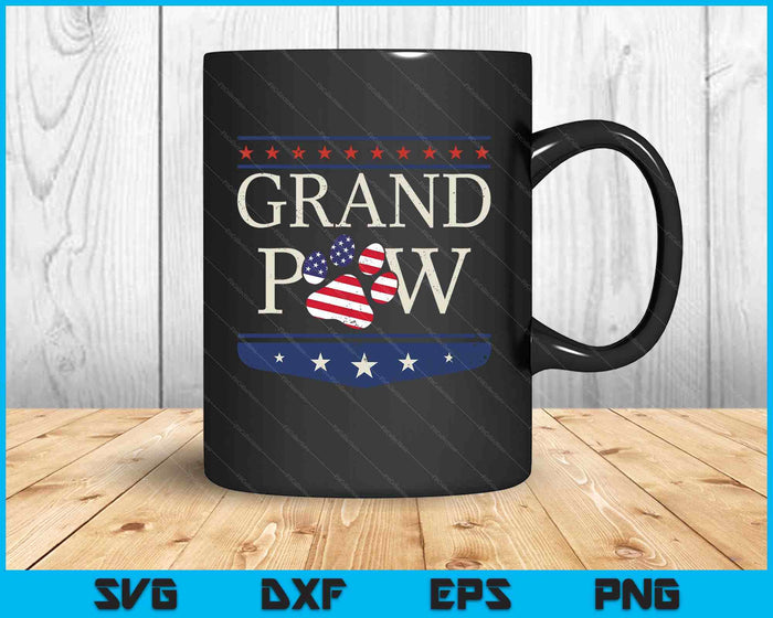 Grandpaw  Dog Grandpa Father's Day Grandkids Patriotic SVG PNG Digital Printable Files