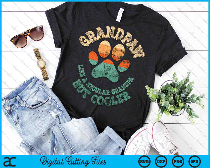 Grandpaw Dog Grandpa Grand Paw Retro Vintage SVG PNG Cutting Printable Files