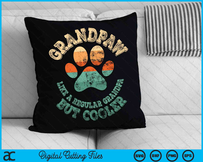 Opa hond opa Grand Paw Retro Vintage SVG PNG snijden afdrukbare bestanden