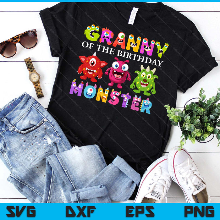 Granny Of The Little Monster Birthday Party Family Monster SVG PNG Digital Cutting Files