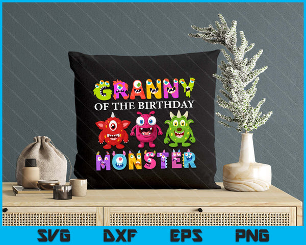 Granny Of The Little Monster Birthday Party Family Monster SVG PNG Digital Cutting Files