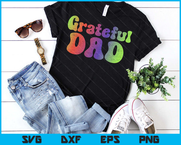 Grateful Dad T-Shirt Vintage Tee Father's Day SVG PNG Digital Printable Files