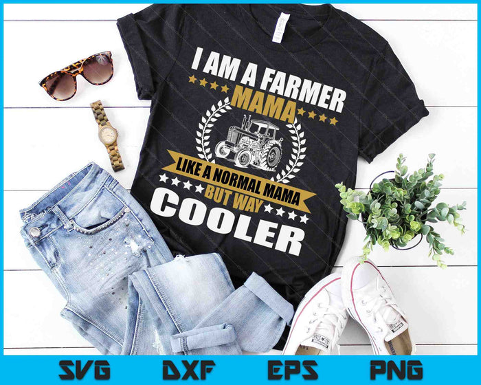 Grote boer Mama cadeau tractor boerderij Mama akkerbouw SVG PNG digitale snijbestanden