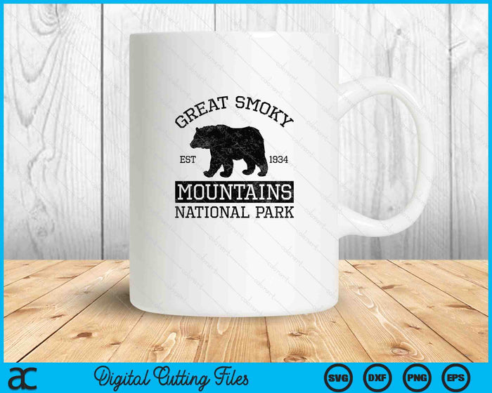Great Smoky Mountains National Park Tennessee Bear Hiking SVG PNG Digital Cutting File