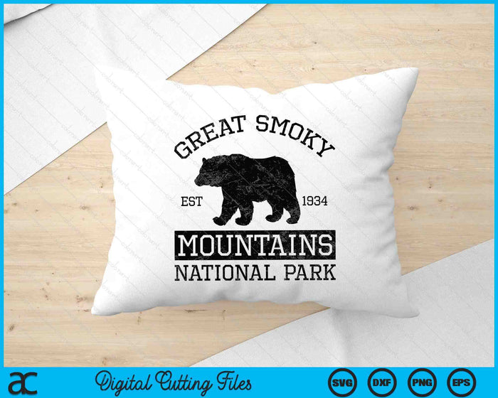 Great Smoky Mountains National Park Tennessee Bear Hiking SVG PNG Digital Cutting File