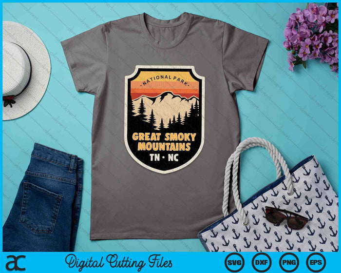 Great Smoky Mountains National Park Vintage Crest SVG PNG Digital Printable Files