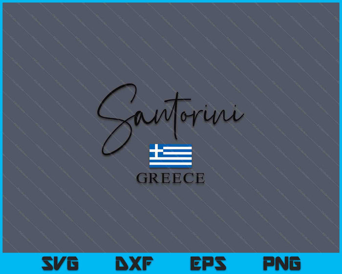 Greece Flag Vacation Island Santorini SVG PNG Digital Cutting Files