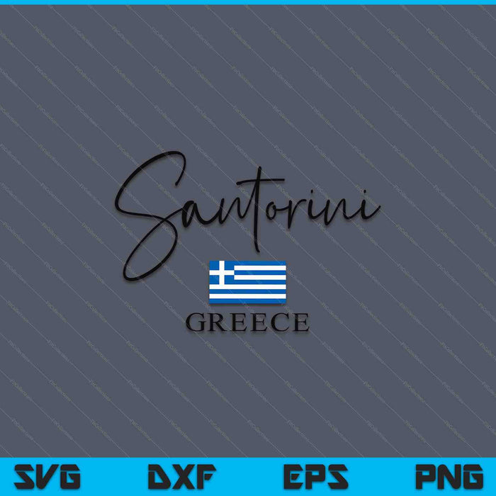 Greece flag vacation island santorini SVG cut file