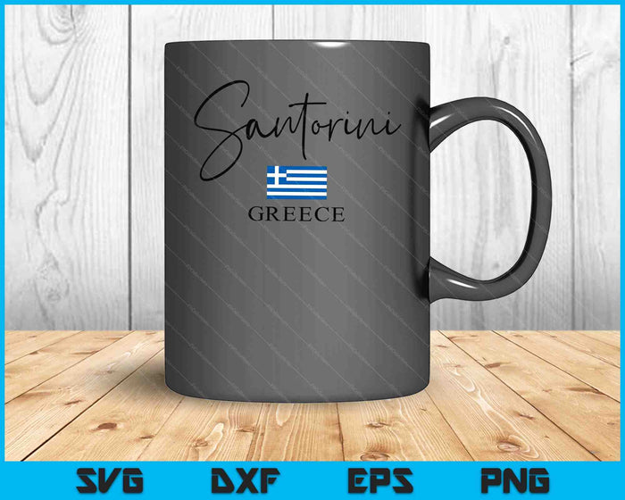 Greece Flag Vacation Island Santorini SVG PNG Digital Cutting Files