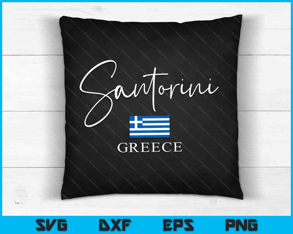 Griekenland vlag vakantie eiland Santorini SVG PNG digitale snijbestanden