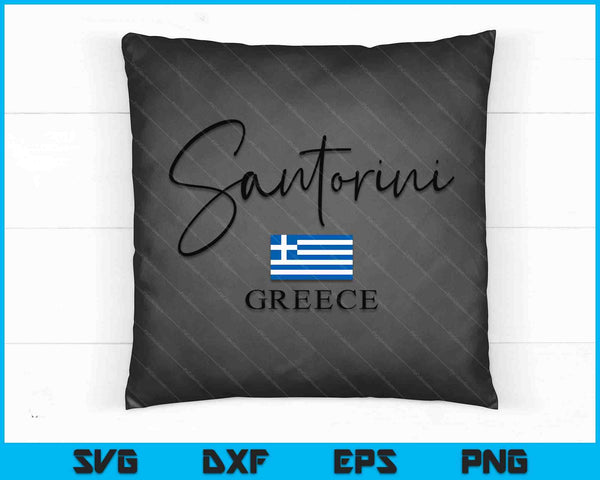 Greece Flag Vacation Island Santorini SVG PNG Digital Cutting Files