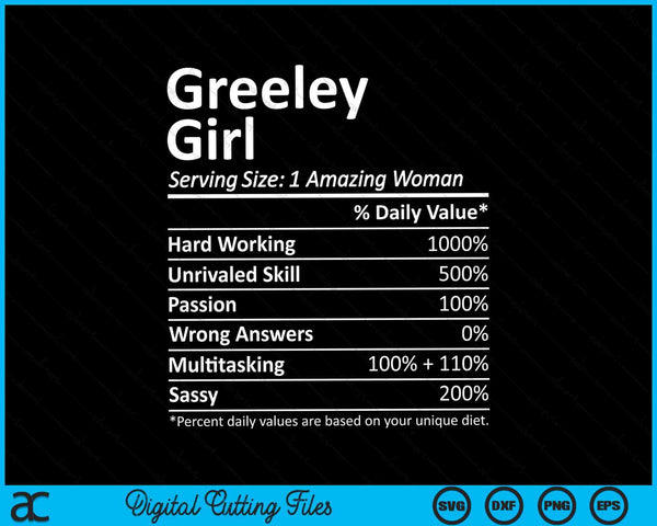 Greeley girl co Colorado city home roots SVG cut file