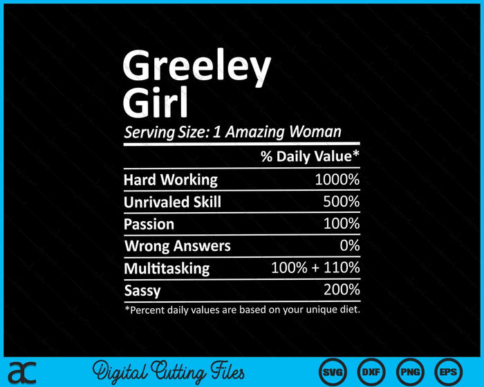 Greeley Girl CO Colorado Funny City Home Roots SVG PNG Archivos de corte digital