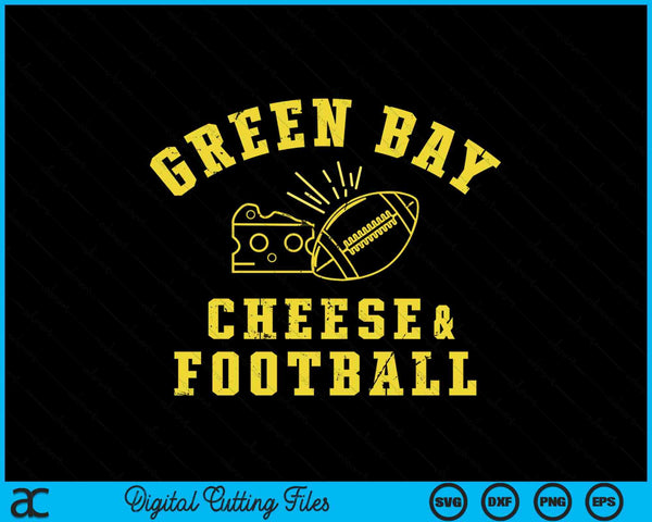 Green Bay cheese football distressed SVG cut file
