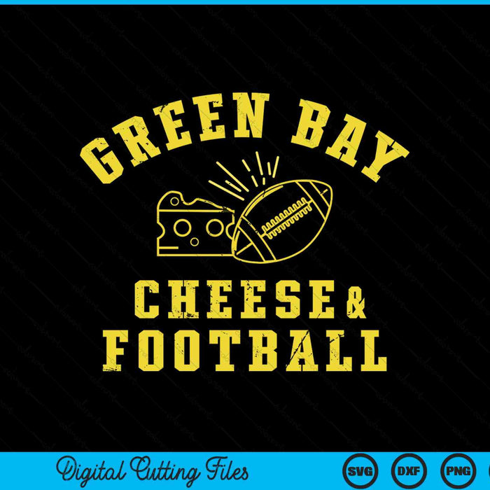 Green Bay cheese football distressed SVG cut file