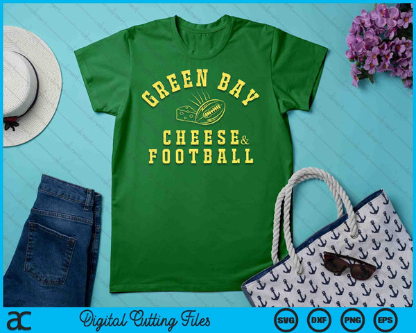 Green Bay Cheese & Football Distressed Gift SVG PNG Digital Cutting Files